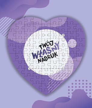 Puzzle w kształcie serca - 76 elementów z własnym nadrukiem