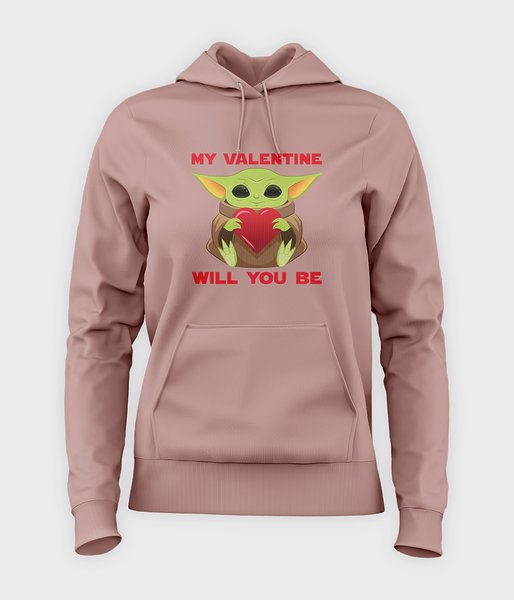 Baby Yoda Valentines - bluza damska z kapturem