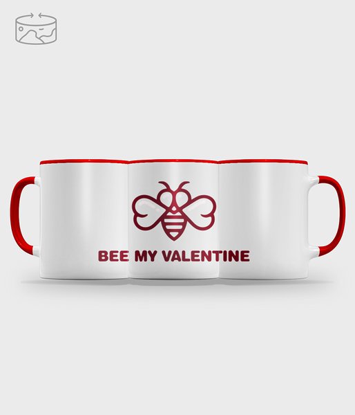 Bee my Valentine - kubek kolorowy (panorama)-2