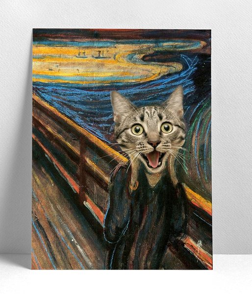 Cat Scream Painting - plakat a3