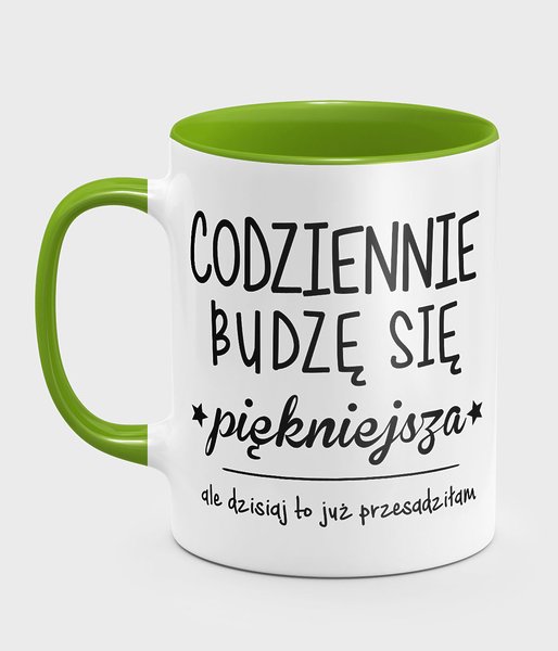 Codziennie budzę się piękniejsza - kubek kolorowy