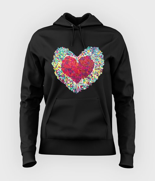 Colorful Heart - bluza damska z kapturem