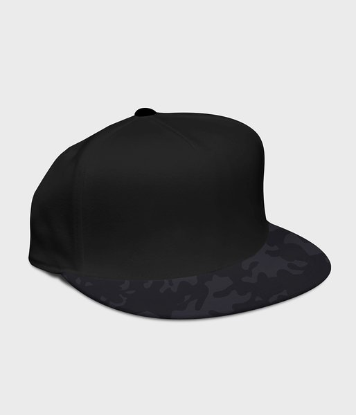 Czapka camo snapback (gładka, bez nadruku) - czarna