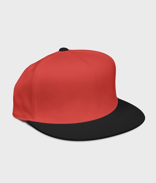 Czapka snapback (gładka, bez nadruku) - czerwono-czarny