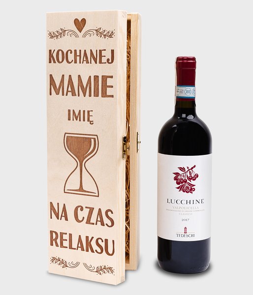 Czas relaksu + imię  - skrzynka na wino