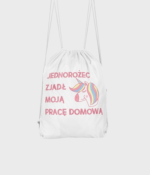 Jednorożec zjadł mi zadanie domowe - plecak workowy fullprint