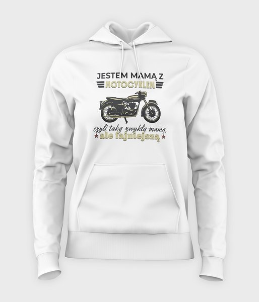 Mama z motocyklem - bluza damska z kapturem