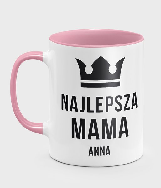 Najlepsza mama + imię - kubek kolorowy