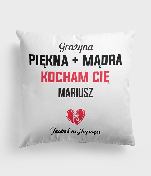 Piękna + mądra + imiona - poduszka