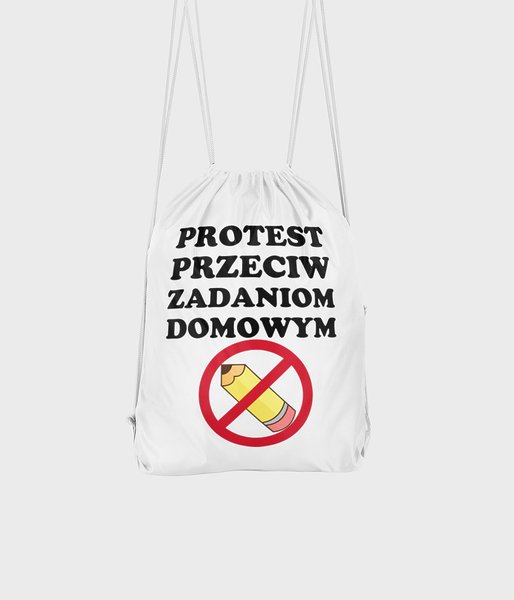 Protest Przeciwko Zadaniom Domowym - plecak workowy fullprint