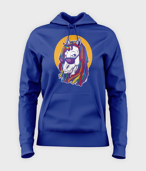 Rainbow unicorn - bluza damska z kapturem