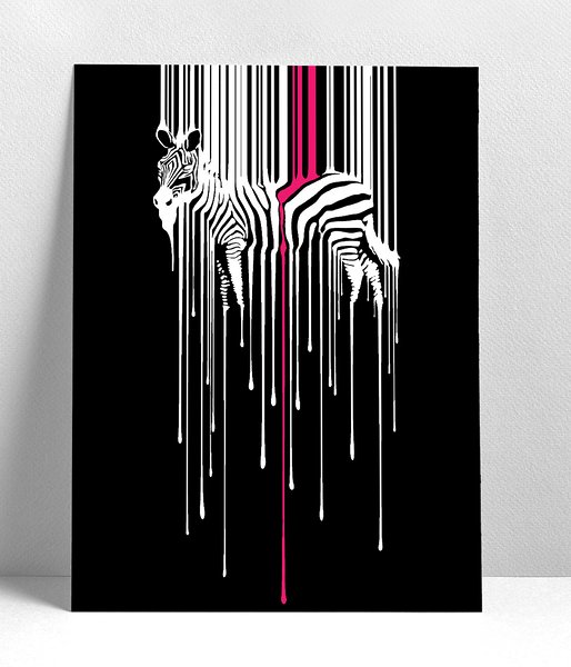 Topniejąca zebra - plakat a3