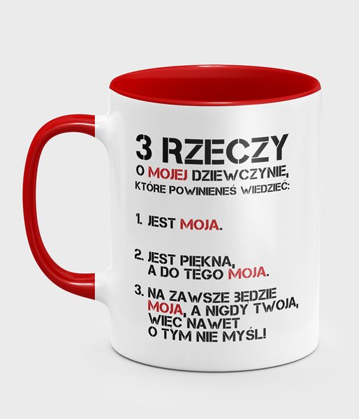 Trzy rzeczy - kubek kolorowy