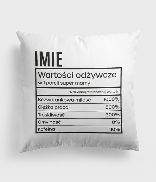 Wartości odżywcze (+ IMIĘ) - poduszka