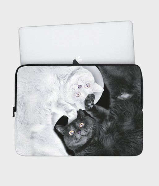 Yin yang kitty - etui na laptopa 15 cali