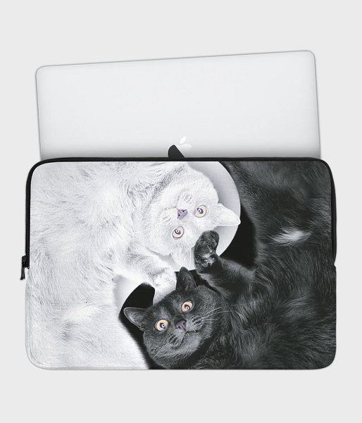 Yin yang kitty - etui na laptopa 17 cali