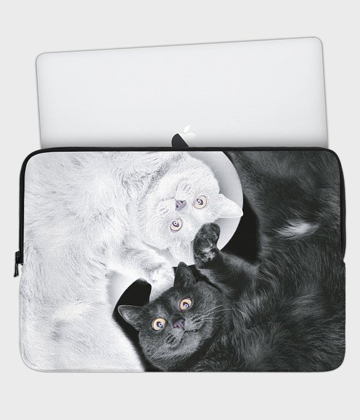 Yin yang kitty - etui na laptopa 19 cali