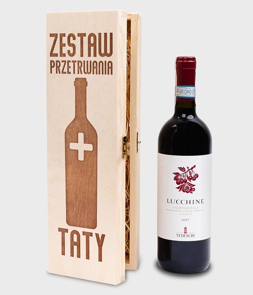 Zestaw przetrwania taty - skrzynka na wino