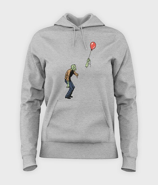 Zombie with baloon - bluza damska z kapturem