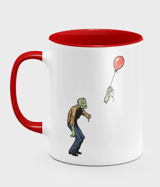 Zombie with baloon - kubek kolorowy